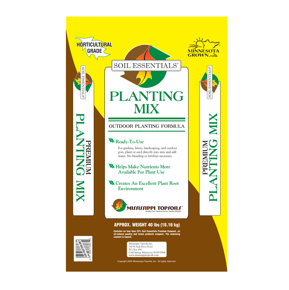 Soil Essentials Planting Mix 40 lb Bag 60/plt - Potting Mix